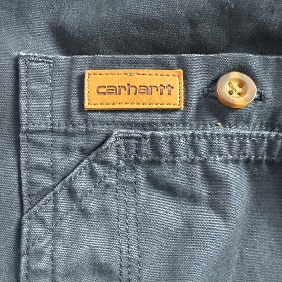 Carhartt Men's Trade Navy Blue Work Canvas Long Sleeve Work Shirt Size XL - Picture 7 of 9